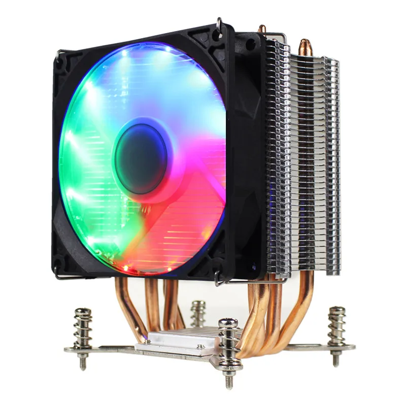 3 4 контактный RGB светодиодный кулер для процессора тепловая труба 12 в 9 см
