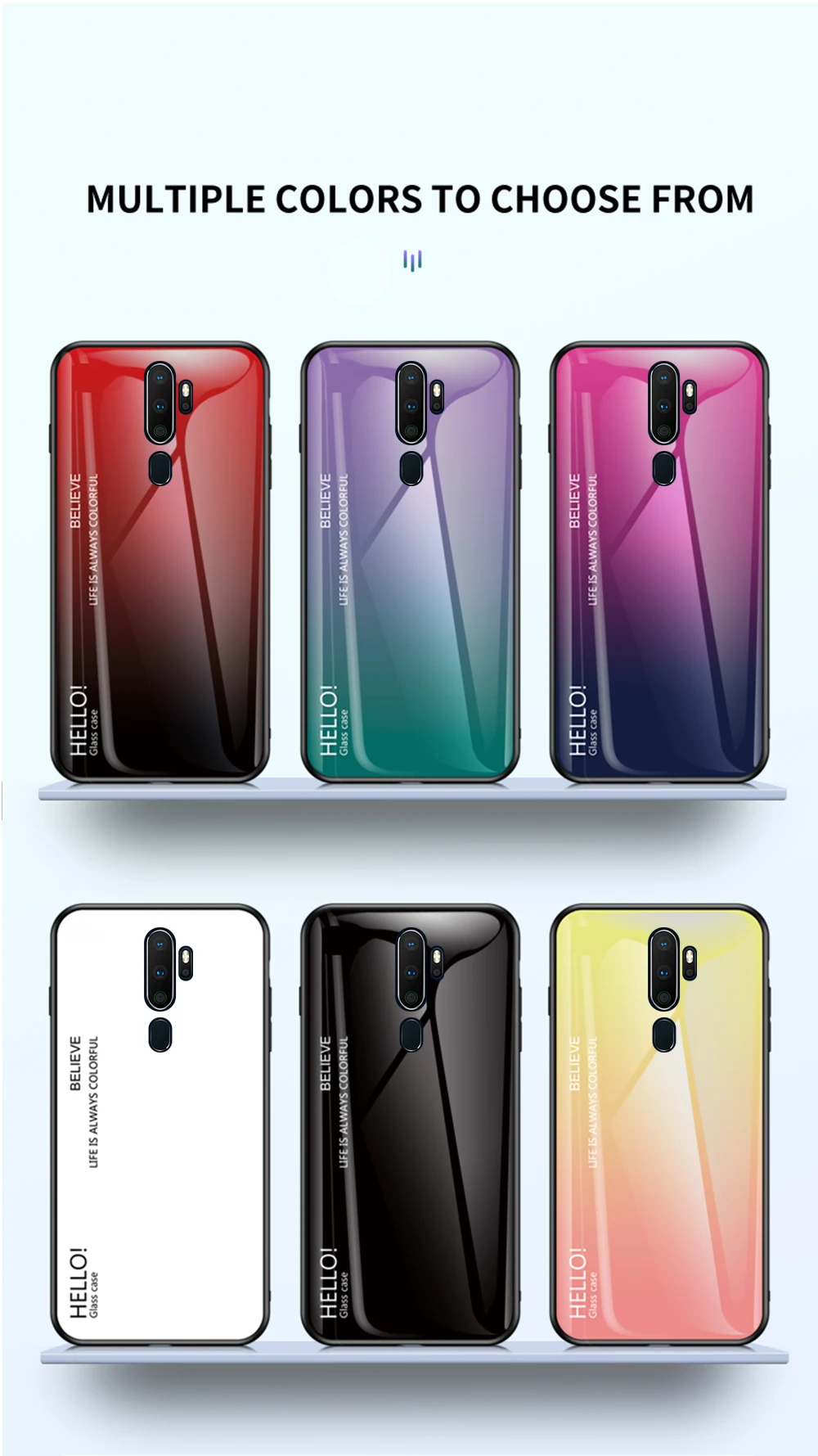 Для OPPO A9 A5 чехол Роскошный Жесткий закаленное стекло модный градиент Защита задняя крышка чехол для OPPO Realme 3 5 Pro shell
