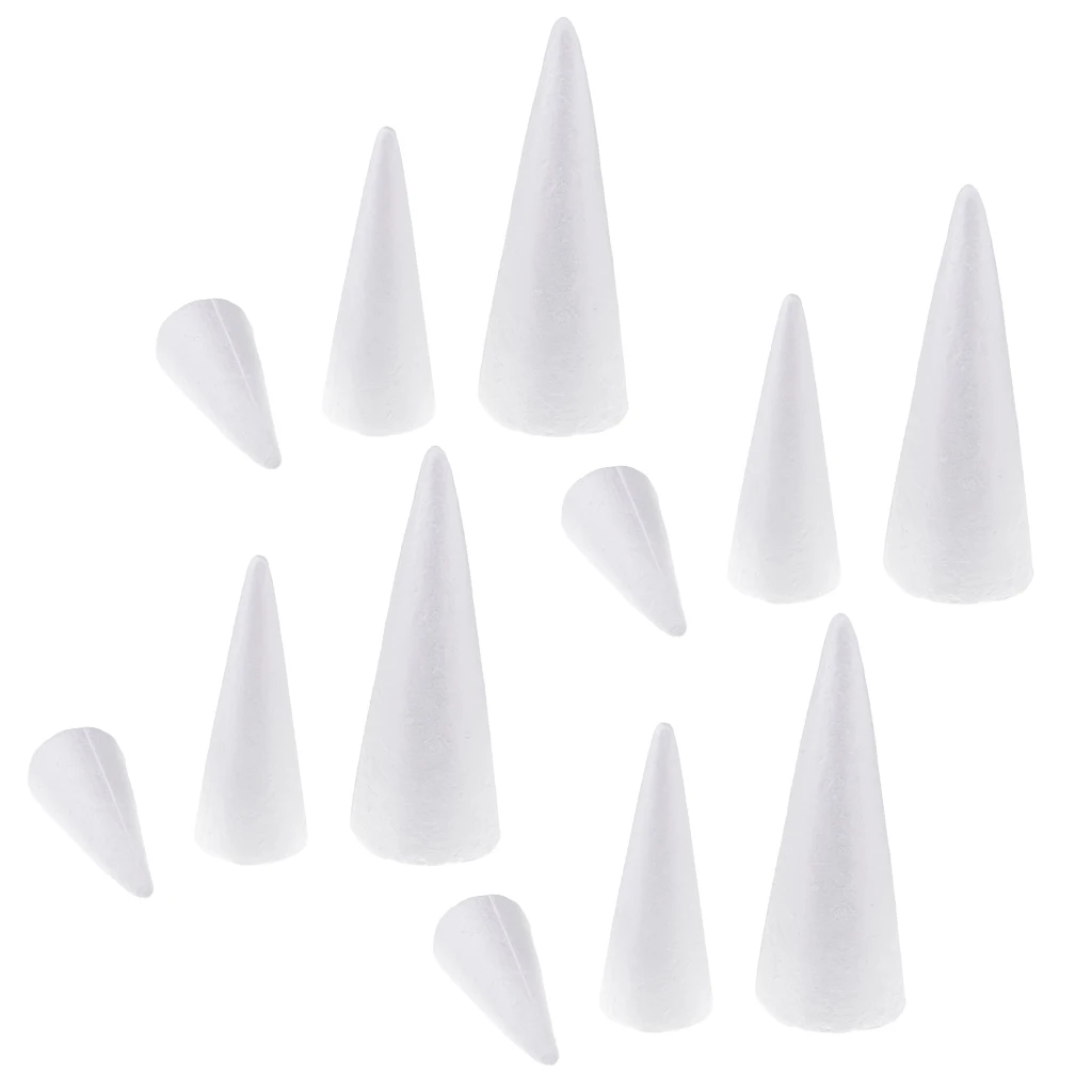 

12Set Cone Shaped Styrofoam Foam Ornaments For Handmade DIY Modelling Crafts