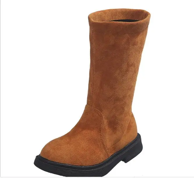 Модные детские ботинки принцессы высокие для маленьких девочек осень и зима