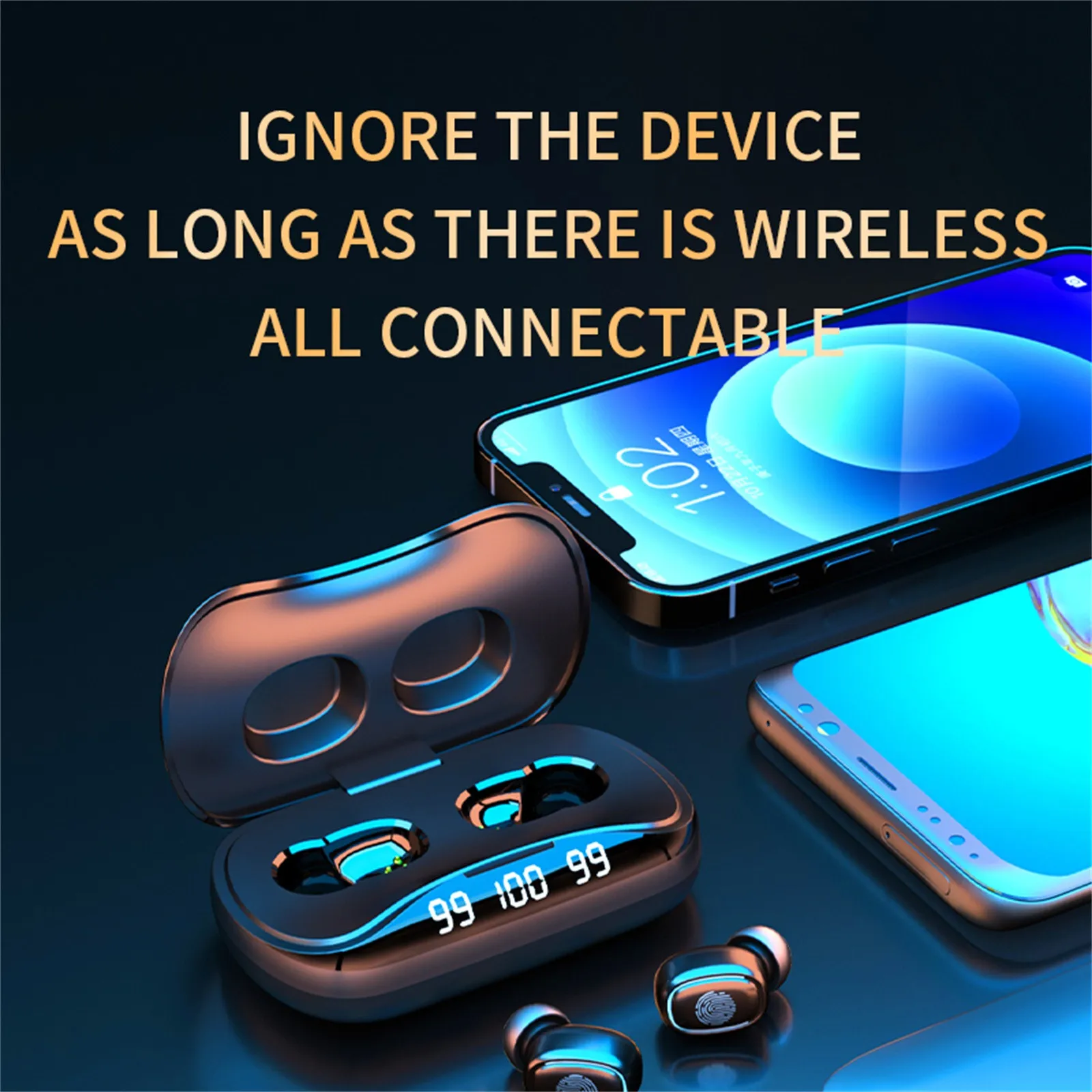 

Беспроводные спортивные наушники Bluetooth 5,1, гарнитура со светодиодным дисплеем, беспроводные наушники с микрофоном, наушники