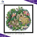 Набор для вышивки крестом Joy Sunday, набор из трех маленьких кроликов DA304, 14CT, 11CT