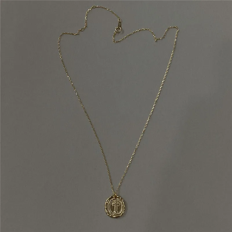 RUIYI реальные 925 Стерлинговое Серебро геометрической формы монета с крестом кулон