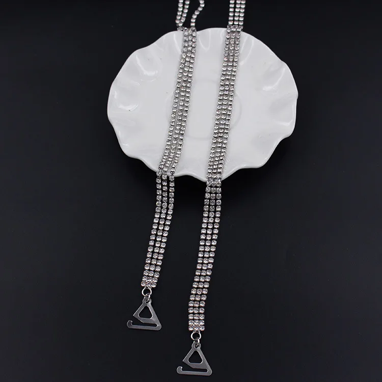 Хрустальные металлические бретельки для бюстгальтера невидимые Наплечные цепи