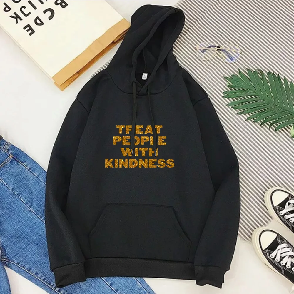 

Treat People with Kindness Hoodies Casual Harry Styles Womens Clothing Plus Size 2021 Fashion Letter Full Pullovers Gothic XL