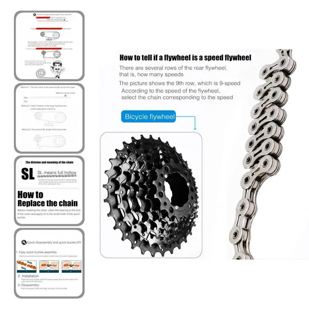 

High Strength 116 Link Waist Chamfer Design MTB Chain Bike Supplies