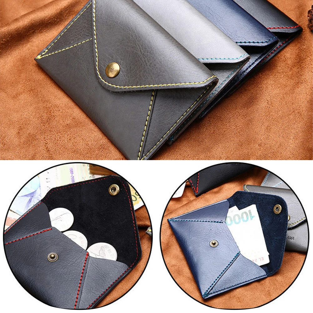 Лаконичный Матовый ультратонкий кожаный кошелек конверт с держателем для карт