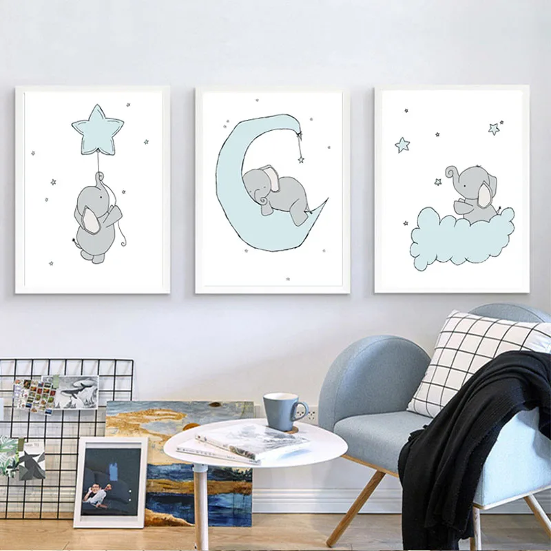 Детская настенная Картина на холсте для мальчиков Мультяшные плакаты и принты