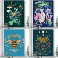 vintage floral butterfly tarot card home decoration tapestry psychedelic scene wall hanging bohemian bedroom wall decoration