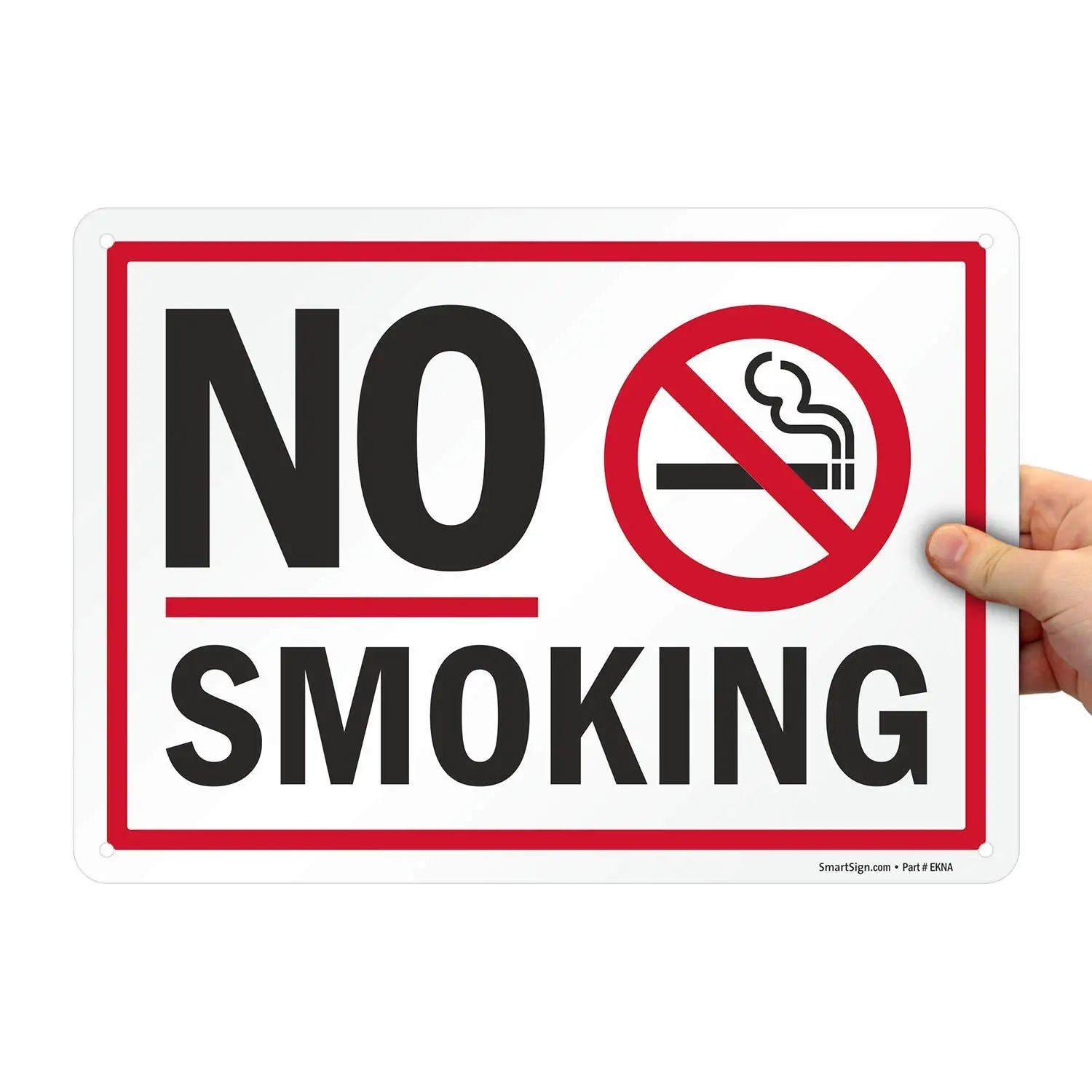 

SmartSign No Smoking Sign Metal, Rust/Weather Proof Sign for Business, Homes, Outside|8" x 12" Aluminum, 7 Year Life Outdoors