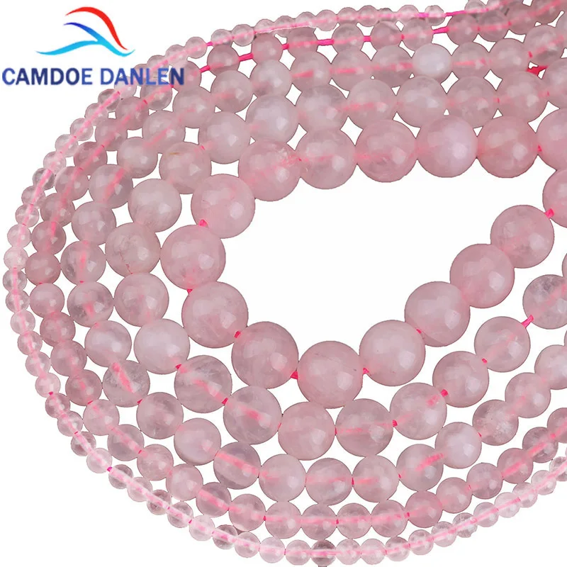 Розовый кварцевый кристалл круглые бусины из кристаллов 4 6 8 10 12 14 мм разных