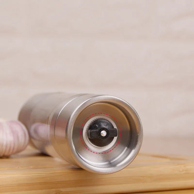 Salt Shakers 2 in 1 Double Head Stainless Steel Manual Pepper Mill Grinder Transparent Barbecue Seasoning Tank Cooking Tool | Дом и сад