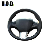 car steering wheel cover for peugeot 208 peugeot 2008 hand sewn black microfiber leather wear resistant