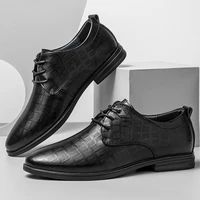 genuine leather shoes men 2022 style classics black lace up mens shoes casual waterproof comfortable formal derby shoe for men