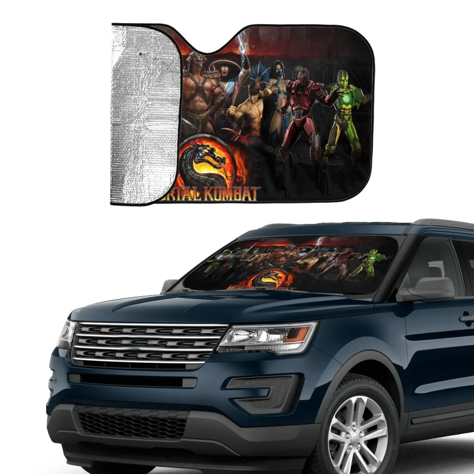 

Automobile Sunshade Cover Fighting Games Mortal Kombat Car Windshield Sunshade Waterproof Protector Cover