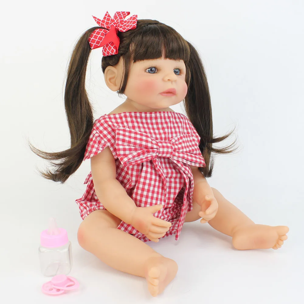 55 см Силиконовая Возрожденный ребёнок куклы игрушки Мягкий Виниловый фон для