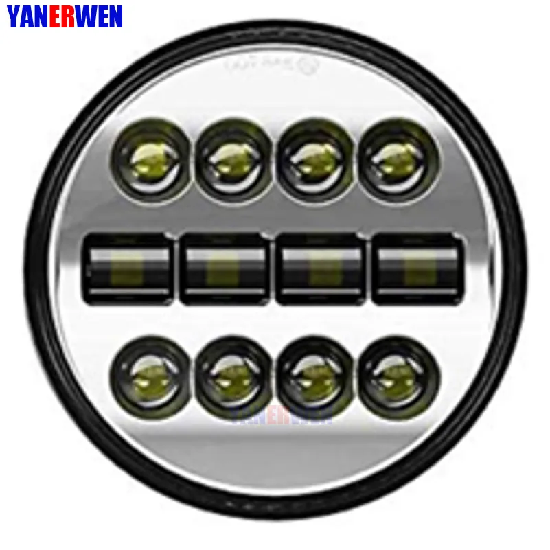 1 PCS Chrome New7 дюймов светодиодный фонарь 60 вт высокий/Низкий луч H4 свет проектора для Softail Touring Electra Glide Road King мотоцикл налобный фонарь - Цвет: 1 PCS Chrome