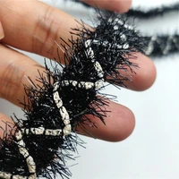 2 5cm width black polyester imitation lace ribbon braided trim garment supply home textile clothes embellishment