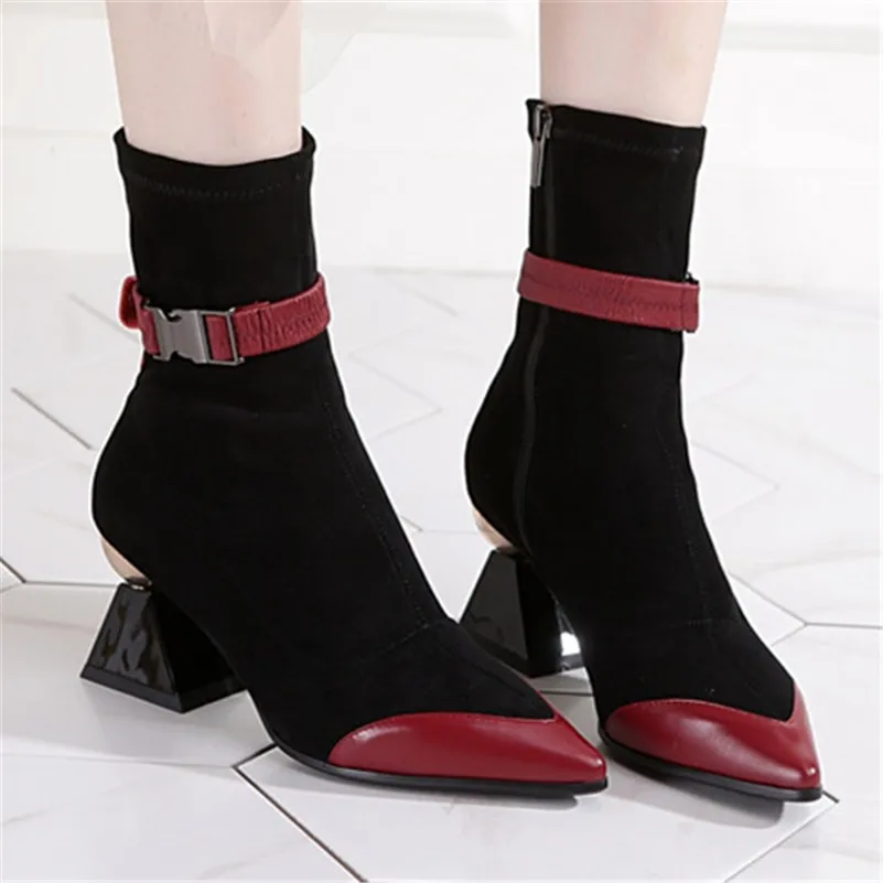 

Dilalula 2021 Fashion Chelsea Boots Women Genuine Leather Winter Ankle Boots Ladies New Strange High Heeled Prom Shoes Woman