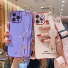 С вытяжным шнуром плечевой ремень браслет чехол для iPhone 12pro 11 12 Pro XR XS Max X 7 8 Plus SE защитный чехол для камеры из мягкого ТПУ с гальваническим покрытием крышка