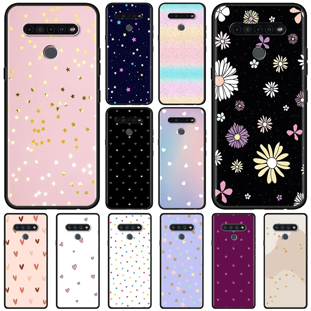 Чехол для телефона LG K71 K61 K52 K50s K50 K42 K41s K40s K40 G8 G7 ThinQ G6, роскошный чехол со звездами и цветами