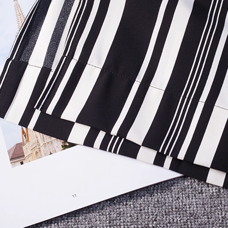 

CHICEVER Casual Striped Wide Leg Pants For Women High Waist Hit Color Elegant Full Length Pants Female 2021 Fashion New Tide