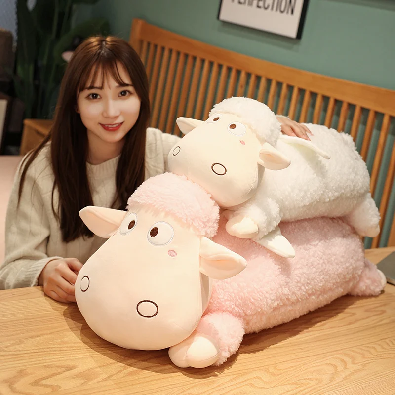 

100cm Kawaii Lying Angel Sheep Lamb Plush Toy Stuffed Animal Plush Doll Soft Stuffed Pillow Baby Children Girl Birthday Gift