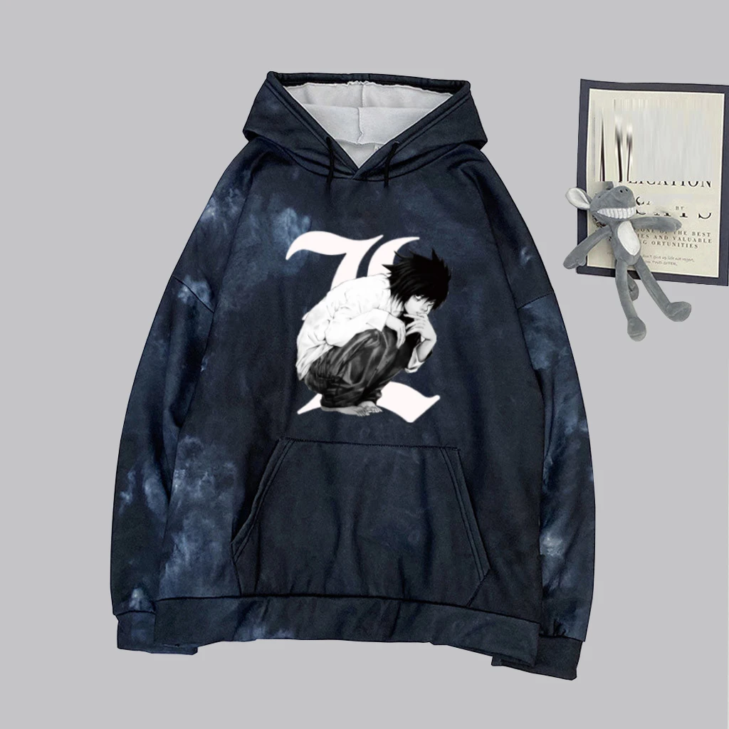 

Anime Hoodie Death Note Tie-dye Pullovers Tops Long Sleeve Casual