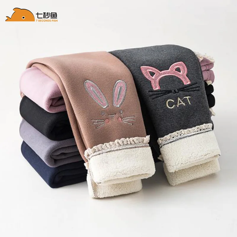 Леггинсы для девочек Осень зима 2021 бархатные штаны маленьких с мультяшной