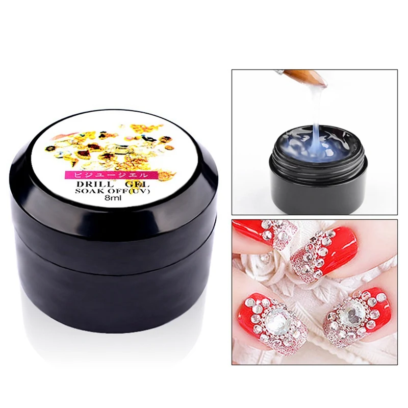 

8ml Nail Art Rhinestone Gel Glue Super Sticky Adhesive UV Gel Nail Polish Glue for DIY Nail Art Crystal Gems Jewelry Decoration