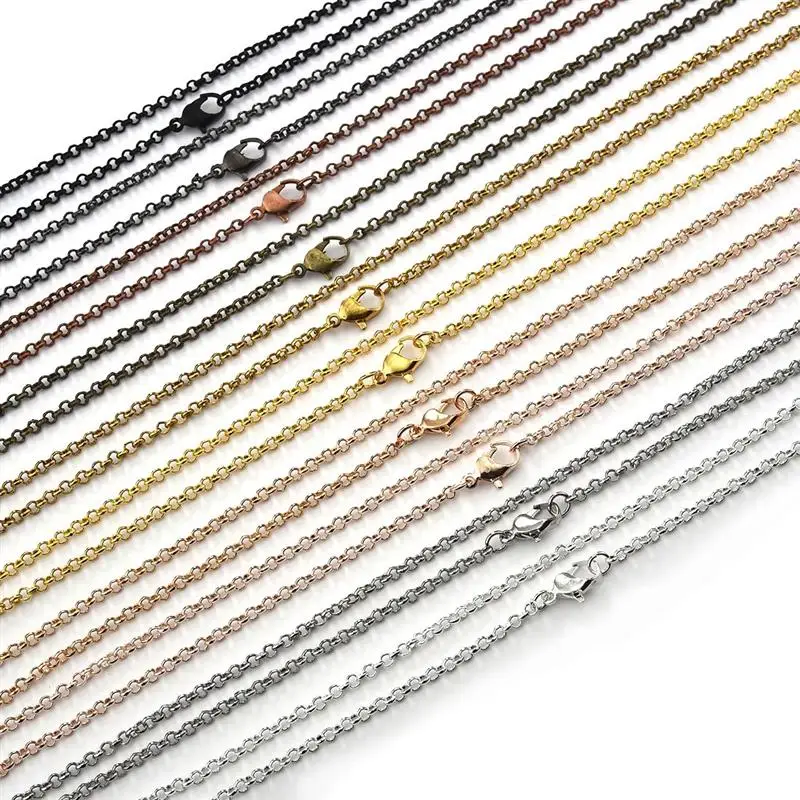 Металлическая железная цепочка для ожерелья с застежкой лобстером 10 шт./лот