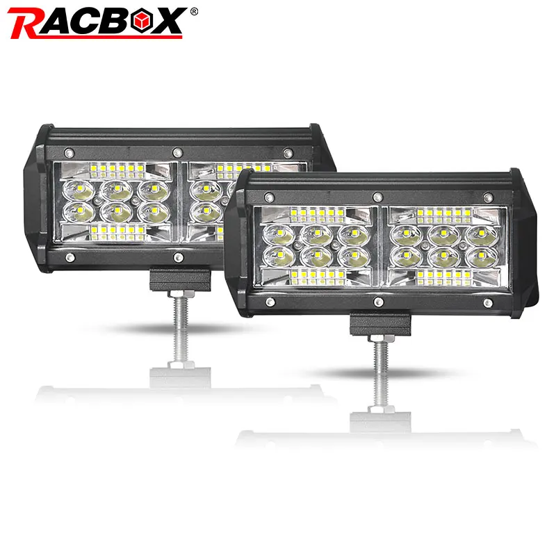 Racbox 7 дюймов четырехрядный 60 Вт светодиодный рабочий светильник 6000 К белый