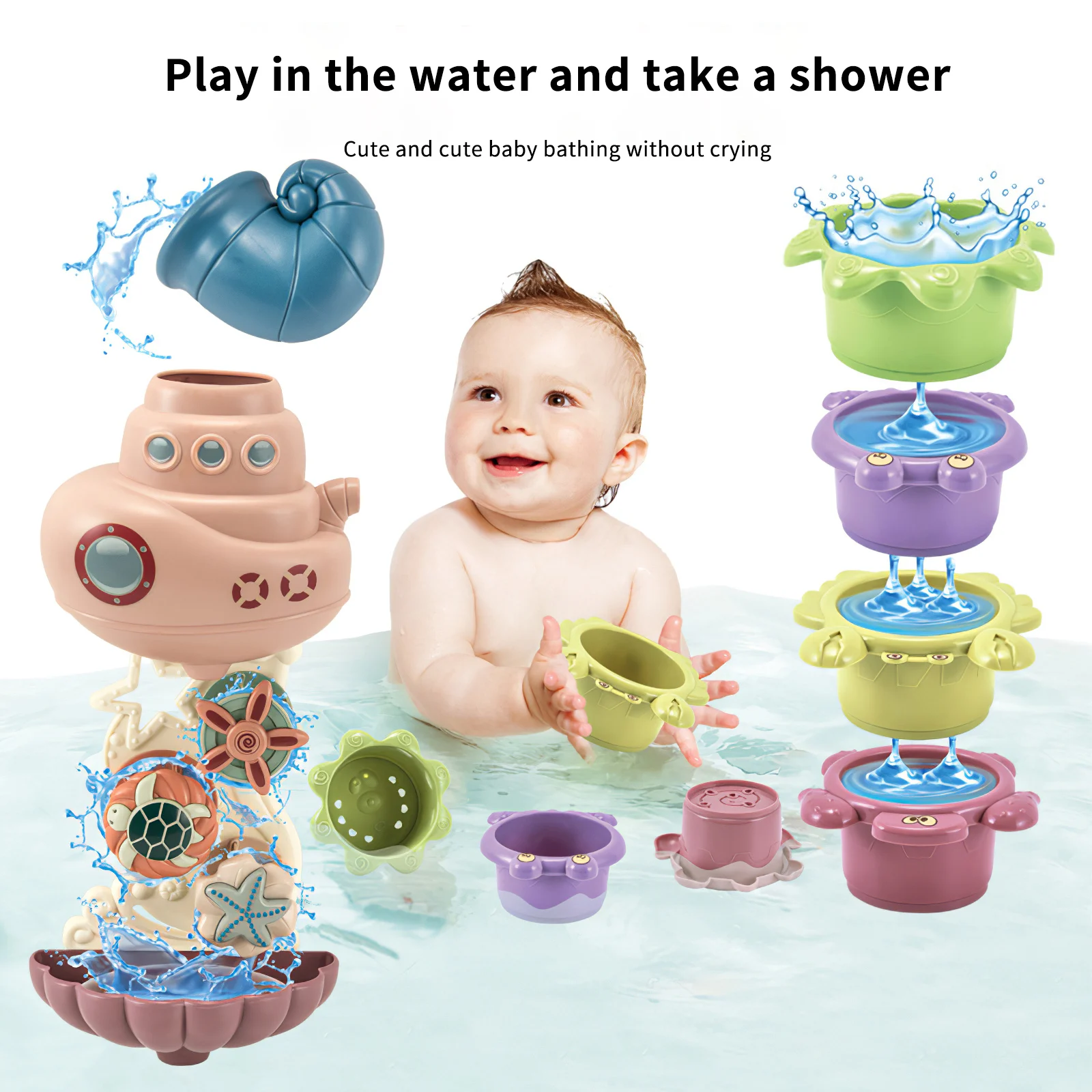 

Baby Water Spray Game Water Spray Bath Toys Easy Installation For Baby Swim Shower Bathroom Baby Bathtub Early Education Toys