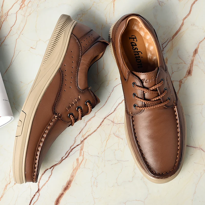 Туфли мужские из натуральной кожи деловые удобные дышащие повседневная обувь