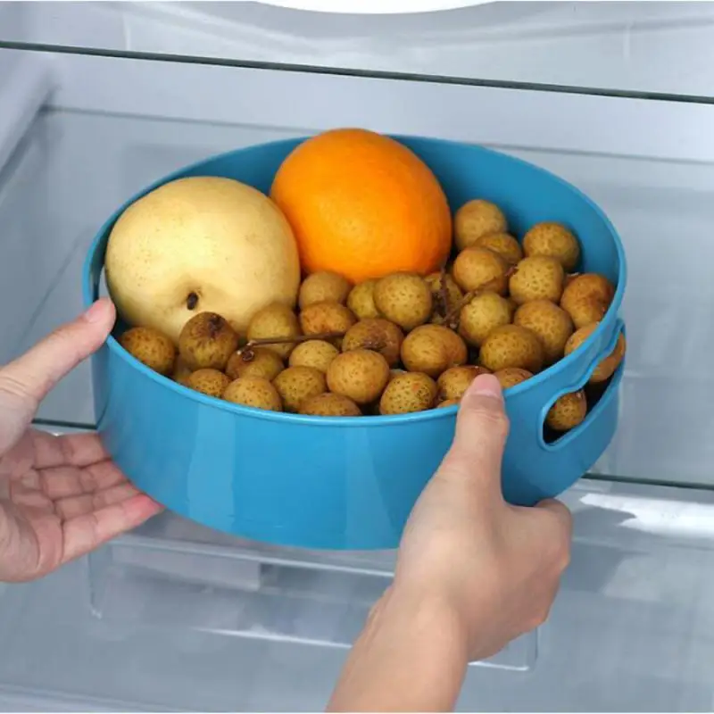 

Multi-fonction 360 Rotating Tray Non-Skid Kitchen Storage Containers Snack Fruit Food Plate Dried Storage Tray Home Storage Tool