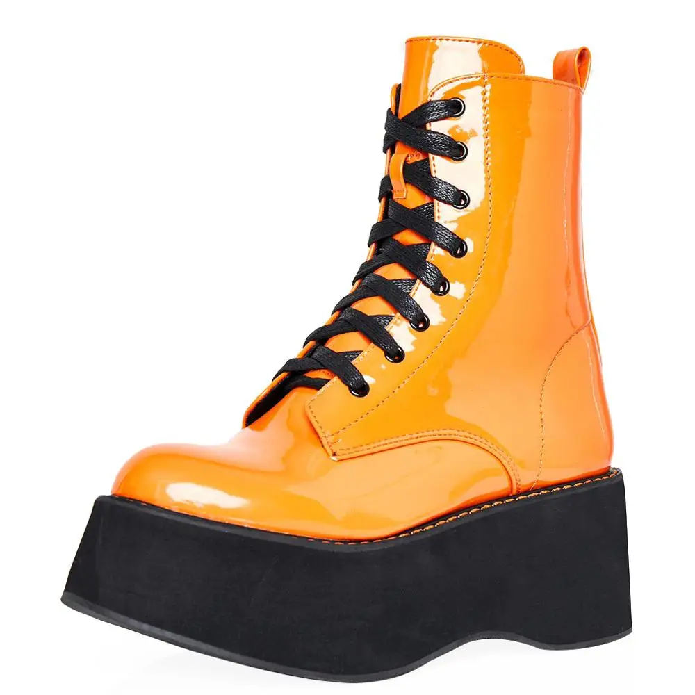 LOVIRS/Женские Ботинки Martin на платформе Ботильоны Женская цветная обувь в стиле