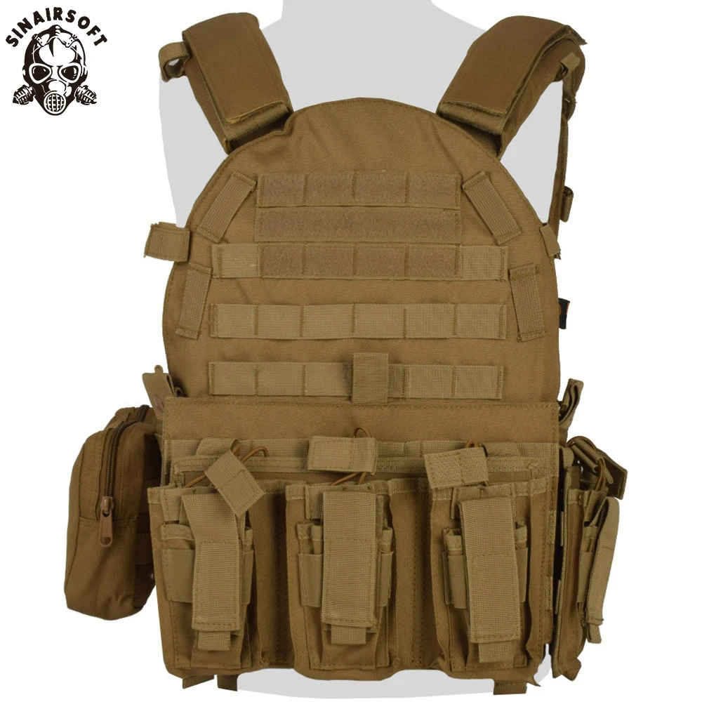 SINAIRSOFT Tactical Vest Airsoft Outdoor Hunting Assault CS Military Army Molle Dump Combat Magazine Pouch Body Vest LY1807