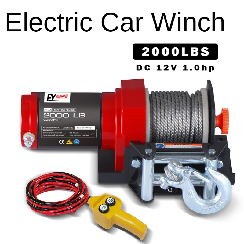 2000 lbs ATV/UTV Electric Winch Steel Cable ATV Off-road 12V/24V With 8M Rope | Инструменты