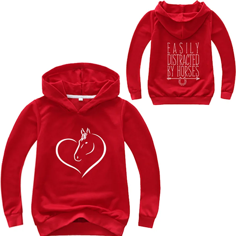 DLF От 2 до 16 лет мультфильм лошадь толстовки Детская рубашка с длинным рукавом