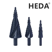 heda high speed steel step drill bits plastic pagoda drill bits 4 124 204 32mm for steel plate iron aluminum alloy metalworkin