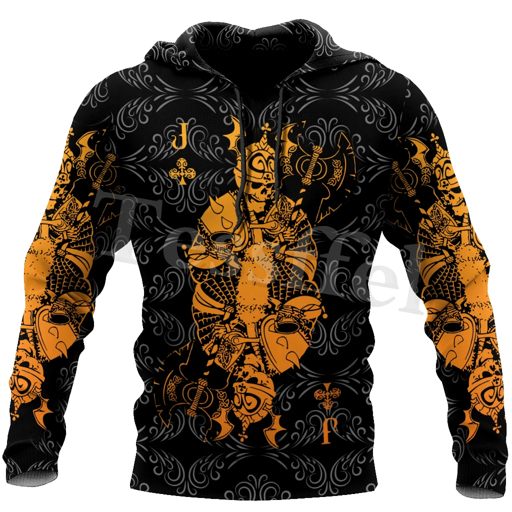 Tessffel череп Покер Джек клубов 3D модные принты Мужская толстовка татуировки Harajuku с