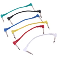 6pcsset colorful angled plug audio leads patch cables for guitar pedal effect