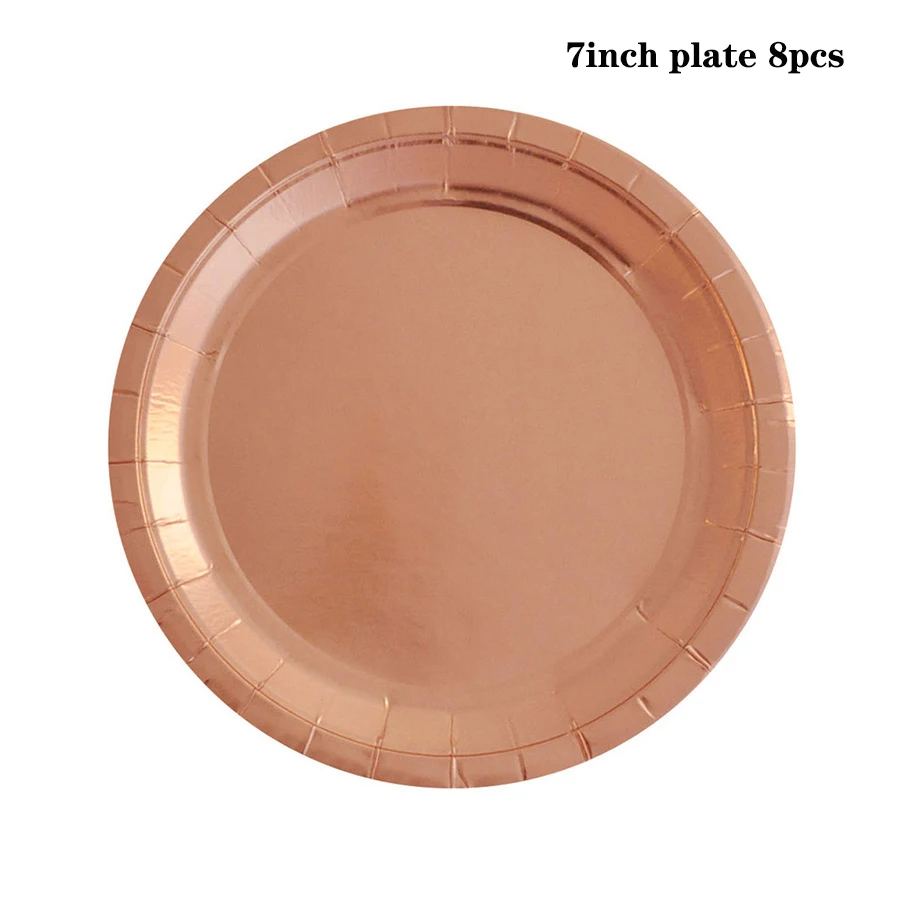 Розовое золото вечерние одноразовая посуда бумажный стаканчик тарелка соломы