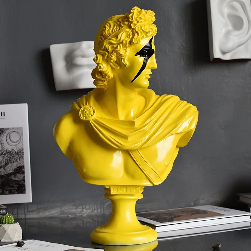50CM EUROPEAN CREATIVE YELLOW APOLLO ART SCULPTURE GREECE FIGURE LIGHTNING STATUE CRAFT HOME DECORATION CHARACTER FIGURINE R4222 | Дом и сад