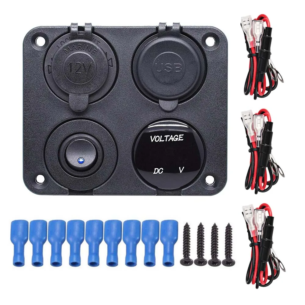 Новый 4 переключатель отверстия панель с двумя портами USB светодиодный цифровой