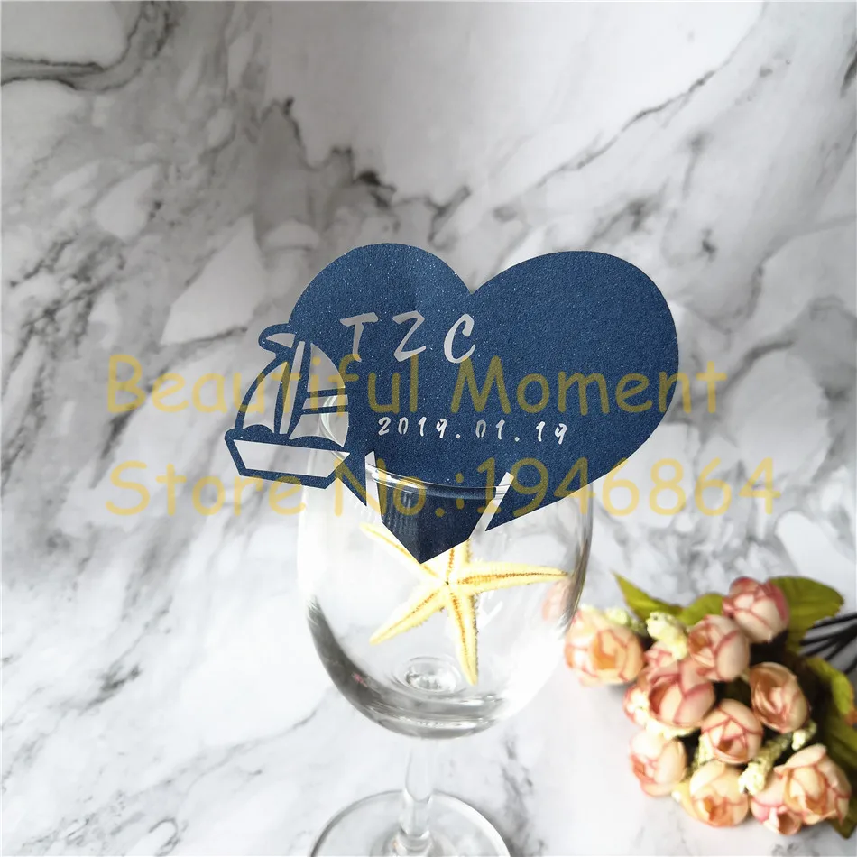 Открытка из бокала для вина в форме сердца лазерная резка 50 шт.