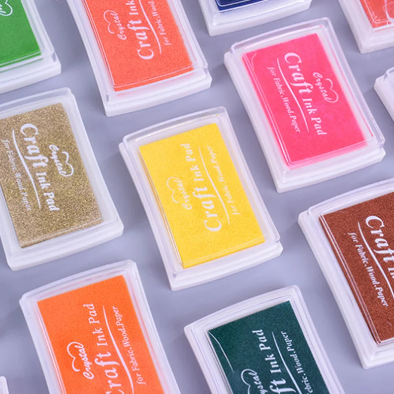 

15 Colors Square Pure Color Ink Pad oil planner scrapbooking silicone stamp DIY diary greeting card Wood Paper Craft Gift