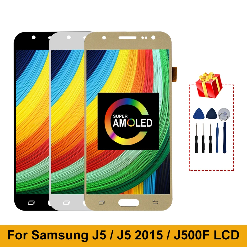 Супер AMOLED для Samsung Galaxy J5 2015 дисплей SM J500H J500F J500FM J500Y ЖК сенсорный экран дигитайзер