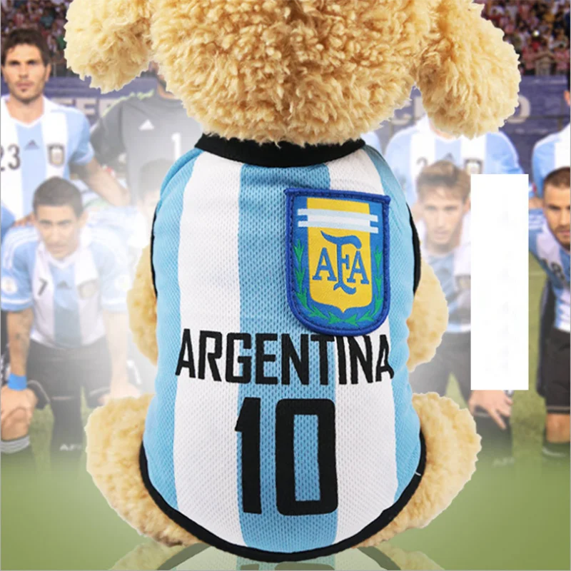 

Small and medium-sized dog golden retriever spring and summer mesh vest World Cup jersey basketball uniform cat pet clothes