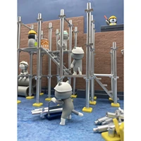 building a football field gashapon toy construction site scaffolding creative assembled action figure miniature scene model toys